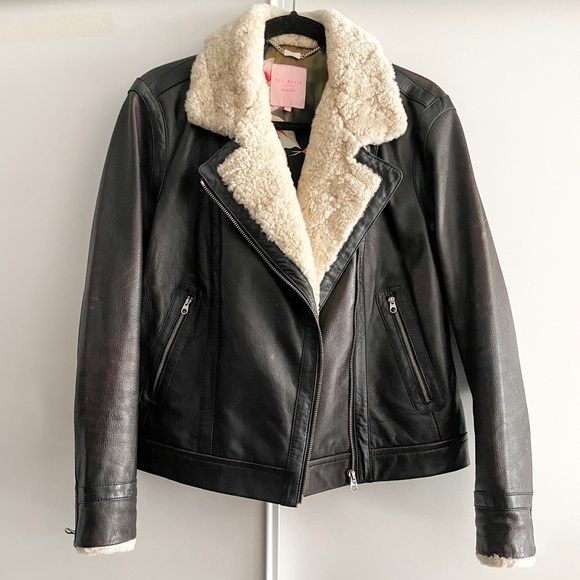 Ted Baker Leather Sherpa Jacket - Picture 10 of 16